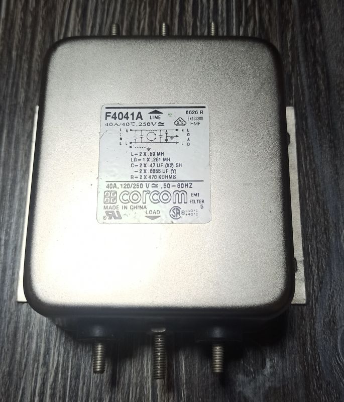 Фільтр лінії живлення Corcom F4041A 50Hz/60Hz 40A/40C 120/250 V