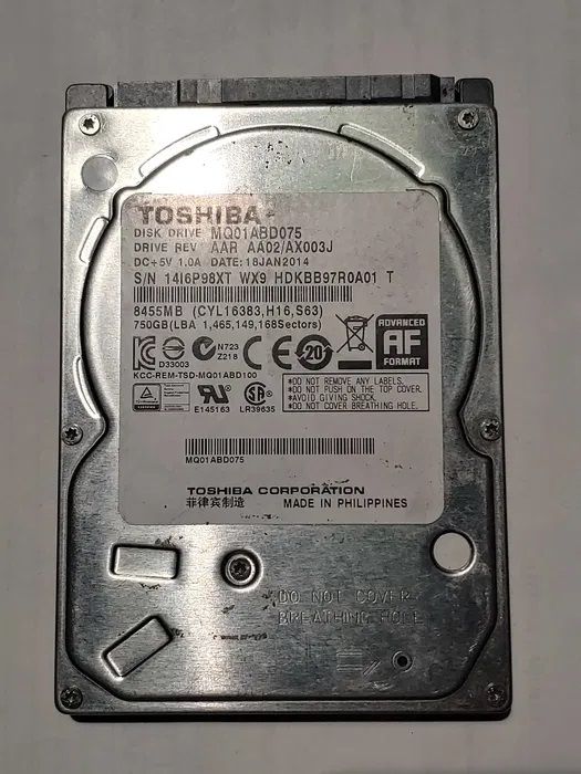 Жорсткий диск Toshiba 750GB 5400rpm 8MB MQ01ABD075 2.5" SATAII