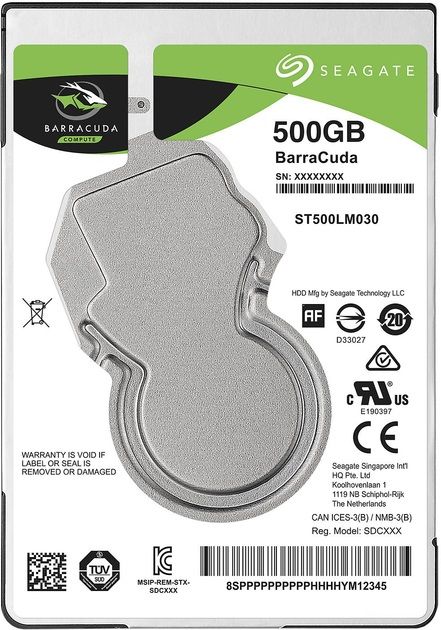 Жорсткий диск Seagate BarraCuda HDD 500GB 5400rpm 128MB ST500LM030 2.5 SATA III