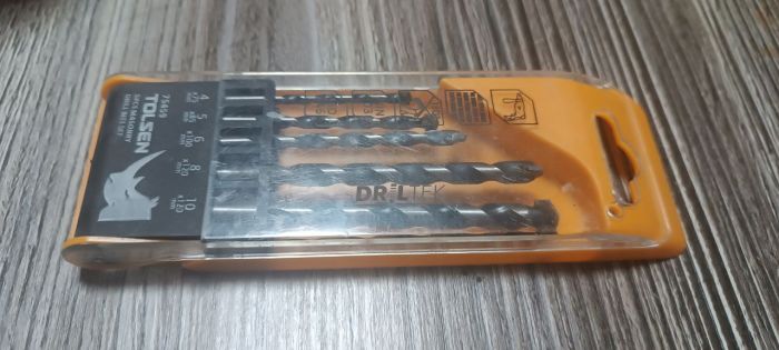 Набор сверл по бетону DIN 8039/ISO 5468, 4-10 мм, 130°, цилиндр. хвостовик, TCT, 5 шт, пласт. пенал
